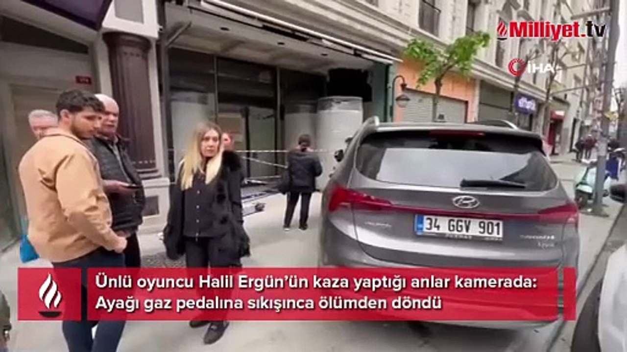 Halil Ergün ölümden döndü! Ünlü oyuncunun kaza yaptığı anlar kamerada