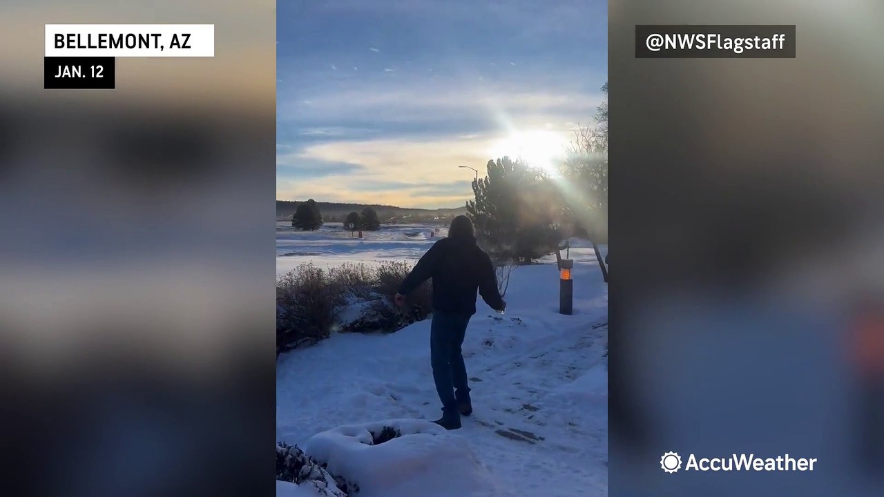 Boiling water freezes in mid-air as temperatures drop