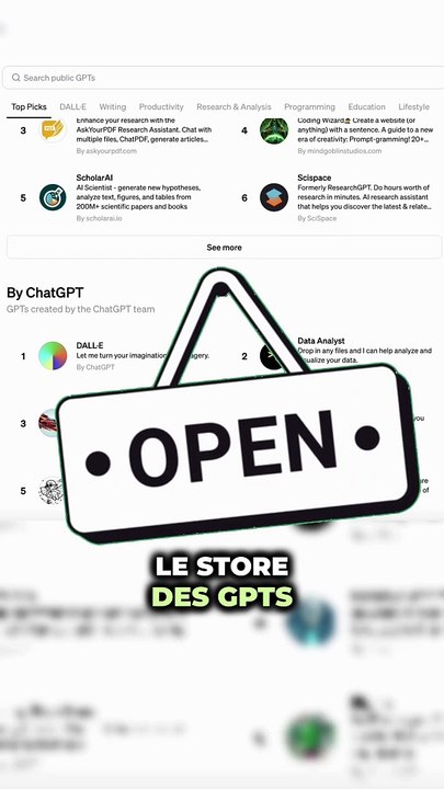 Le GPT Store est OUVERT