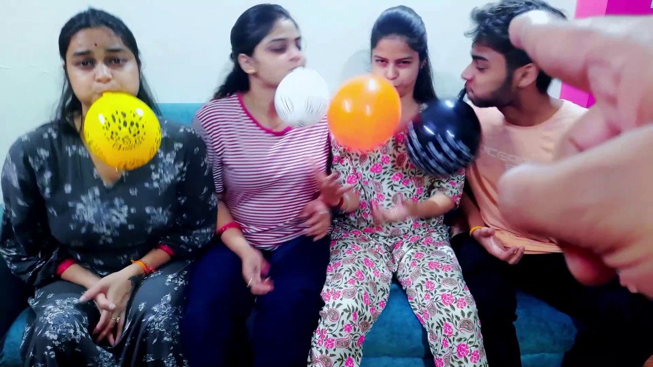 Who Will Win Balloon Challenge Game?Balloon Pop Challenge With Girl