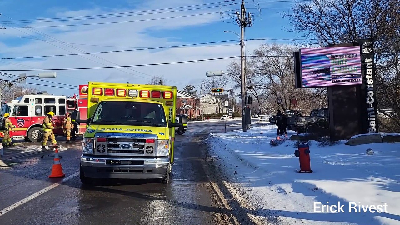 Camion renversé à Saint-Constant (Le Reflet - Erick Rivest)