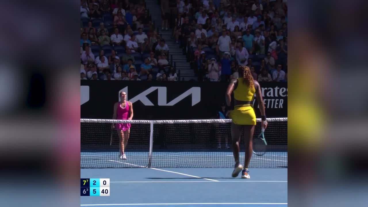 Coco Gauff does victory dance after beating Marta Kostyuk