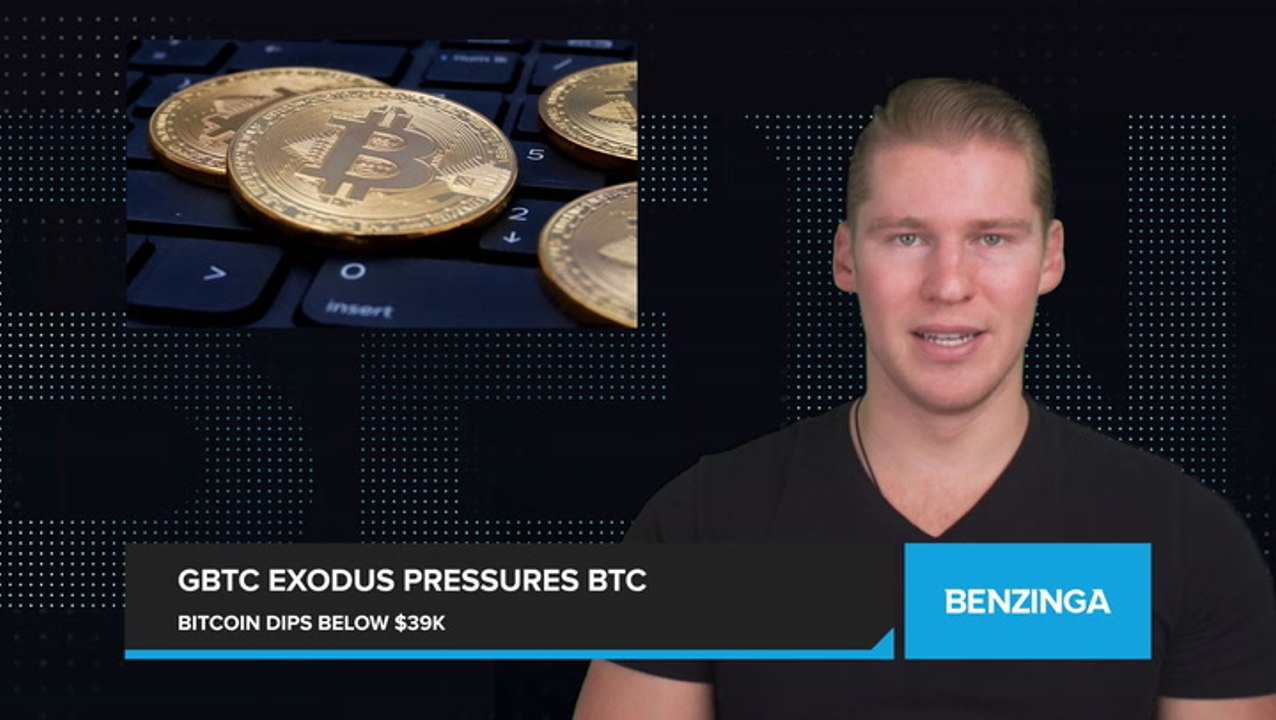 Bitcoin Plunges Below $39,000 Amid GBTC Share Exodus Speculations