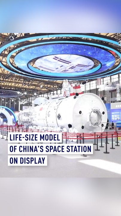 Life-size model of China's space station displayed in Shanghai
