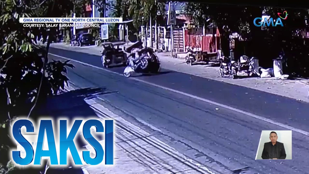 Tricycle, nagpagulong-gulong sa kalsada dahil sa sakong pumulupot sa gulong nito | Saksi