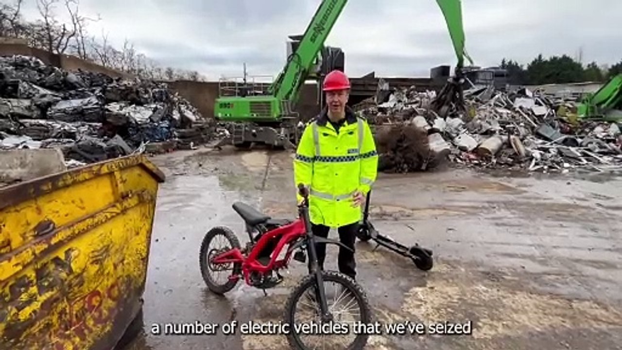 Police crush e-scooters in crime crackdown