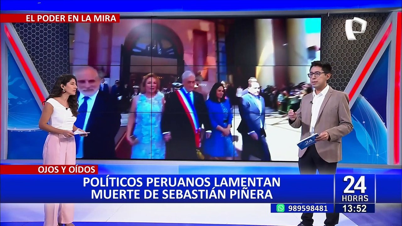 Políticos peruanos lamentan muerte de expresidente Sebastián Piñera