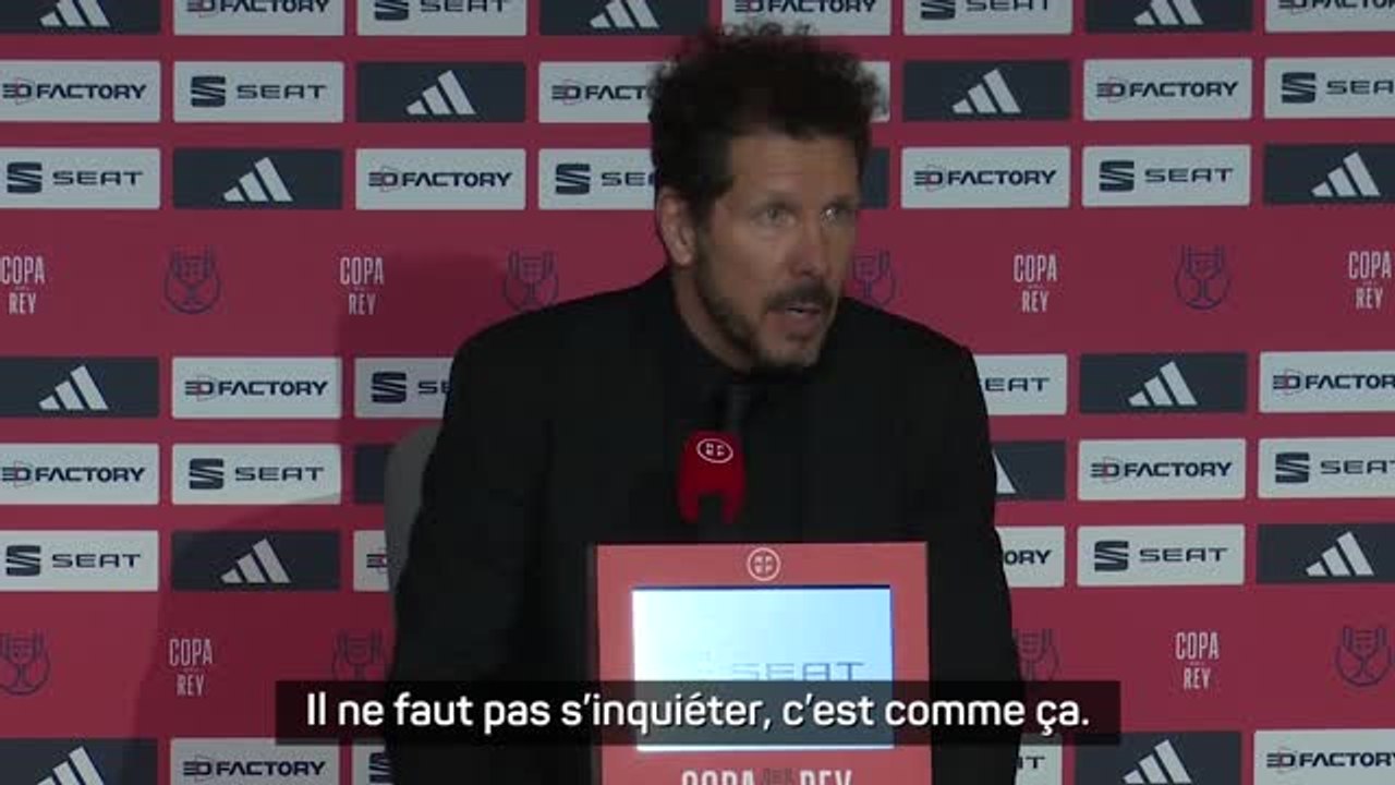 Atlético - Simeone : "Il ne faut pas s'inquiéter, c'est comme ça"