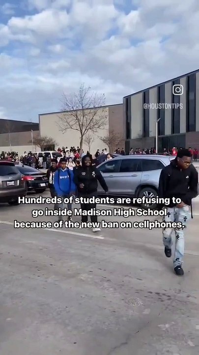 Students walk out of school in protest of cell phones being banned
