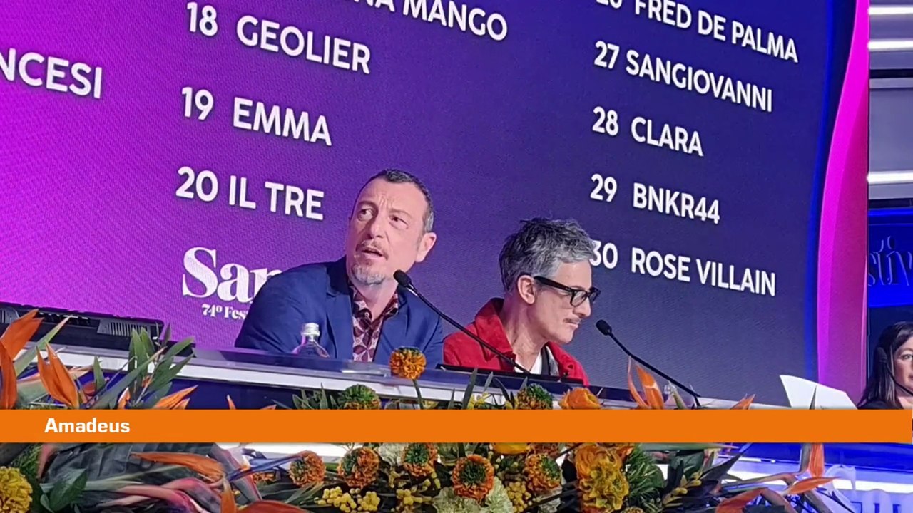 Sanremo, Amadeus "Dispiaciuto per i fischi a Geolier"