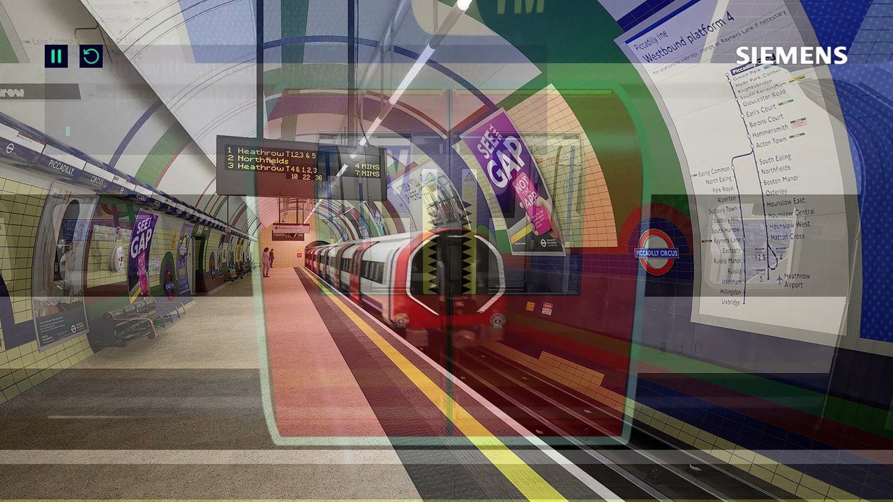 Piccadilly line digital fly-through video