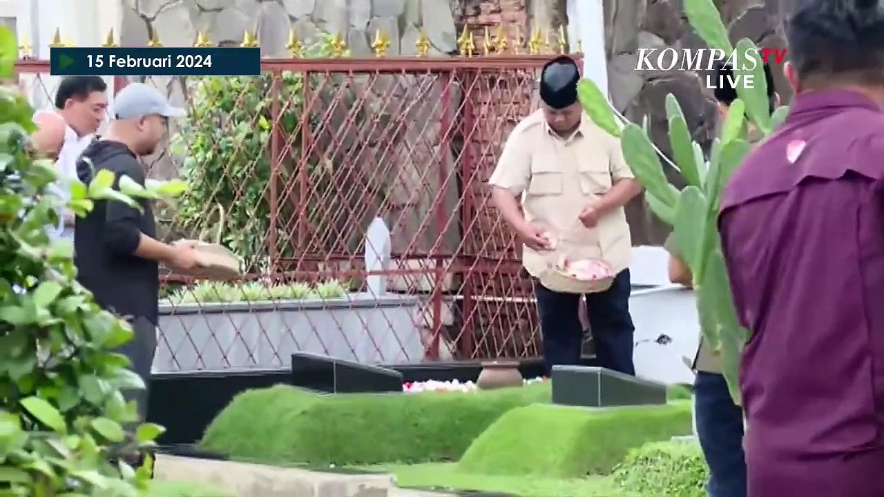 Momen Prabowo Ziarah ke Makam Sang Ayah di TPU Tanah Kusir, Ditemani Didit Sang Putra