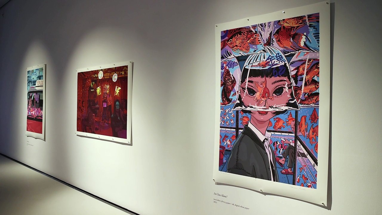 Kraków - muzeum Manggha - wystawa grafik Mateusza Kołka