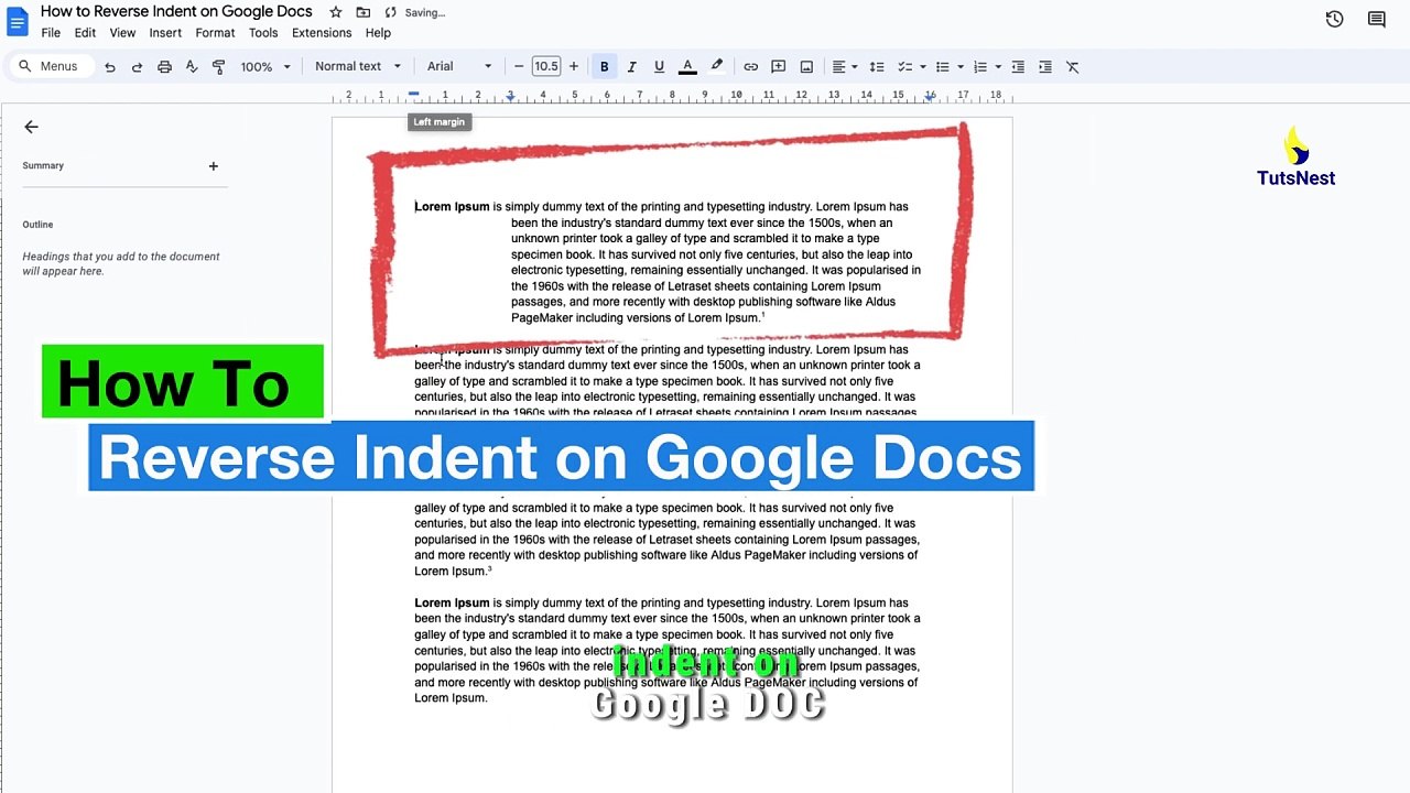 How To Reverse Indent On Google Docs
