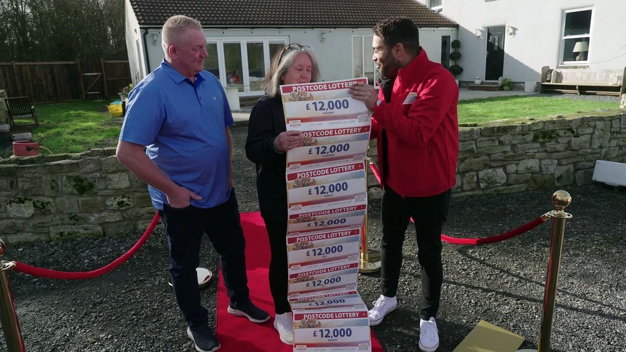Watch moment Yorkshire dog courier wins People's Postcode Lottery
