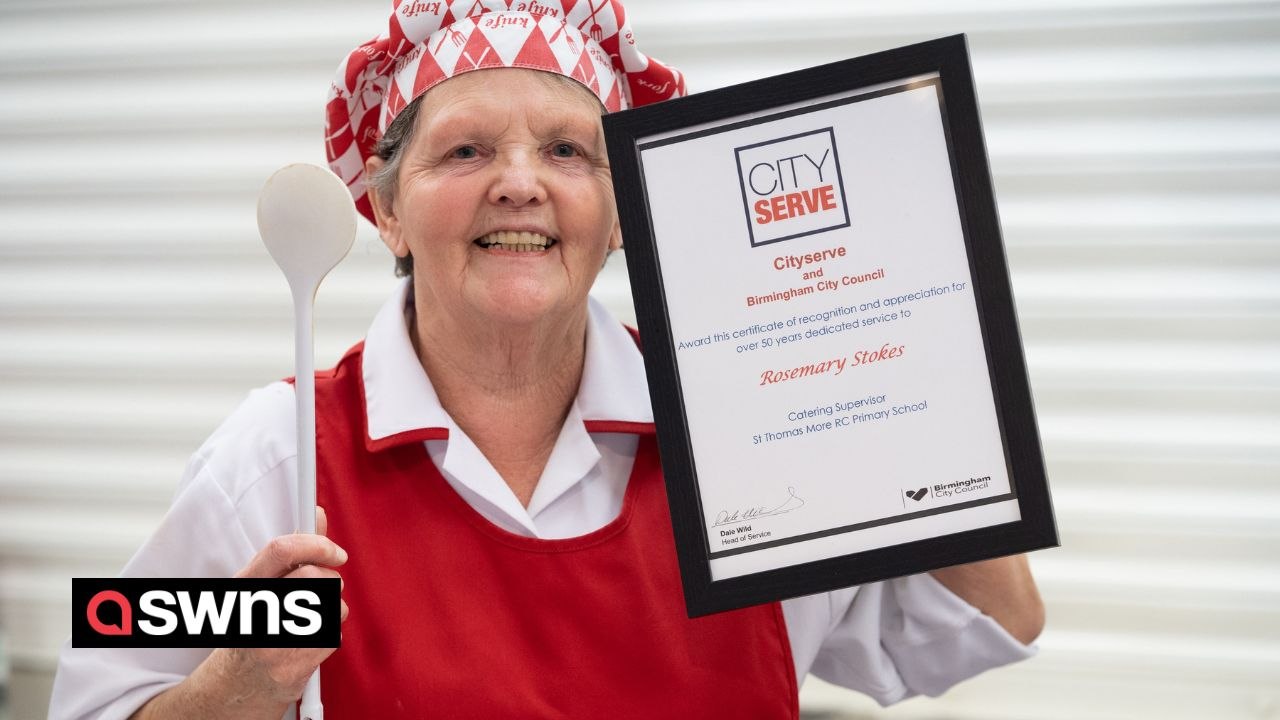 "I'm one of Britain's longest serving dinner ladies - I've spent 50 years in the job"