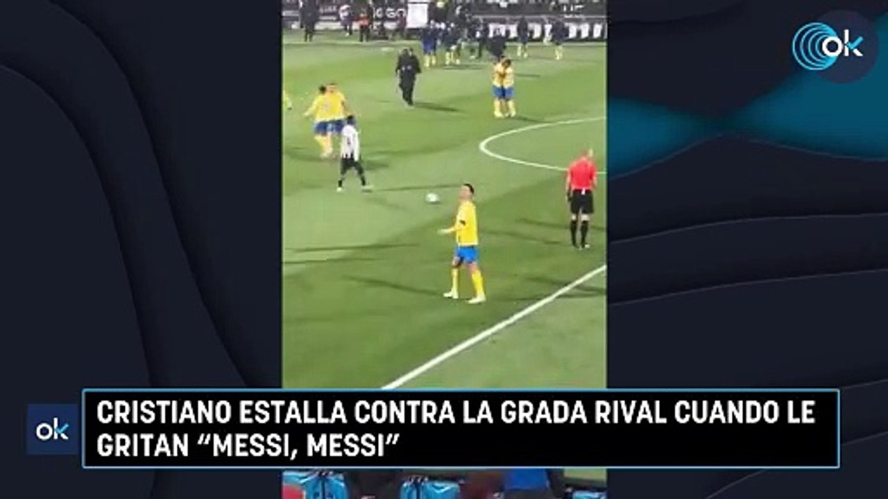 Cristiano estalla contra la grada rival cuando le gritan "Messi, Messi"