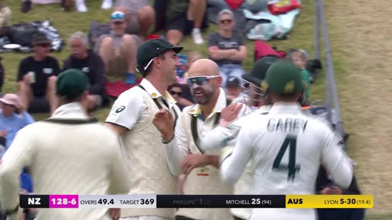 Masterful Lyon spins Australia to 1st Test win over New Zealand