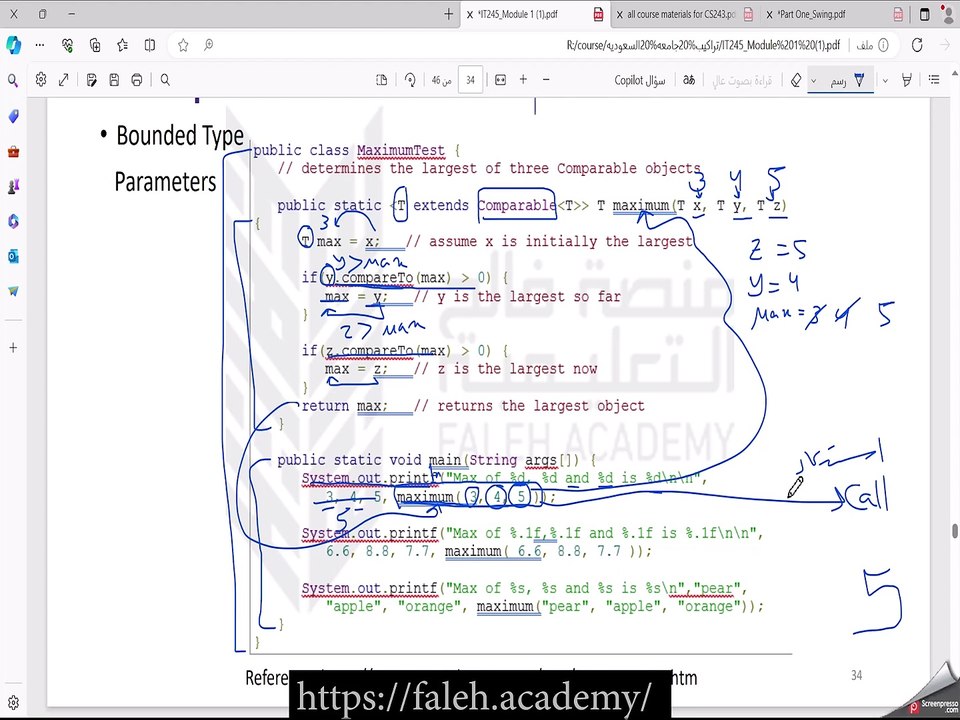Examples on Generic Bounded Type Parameters