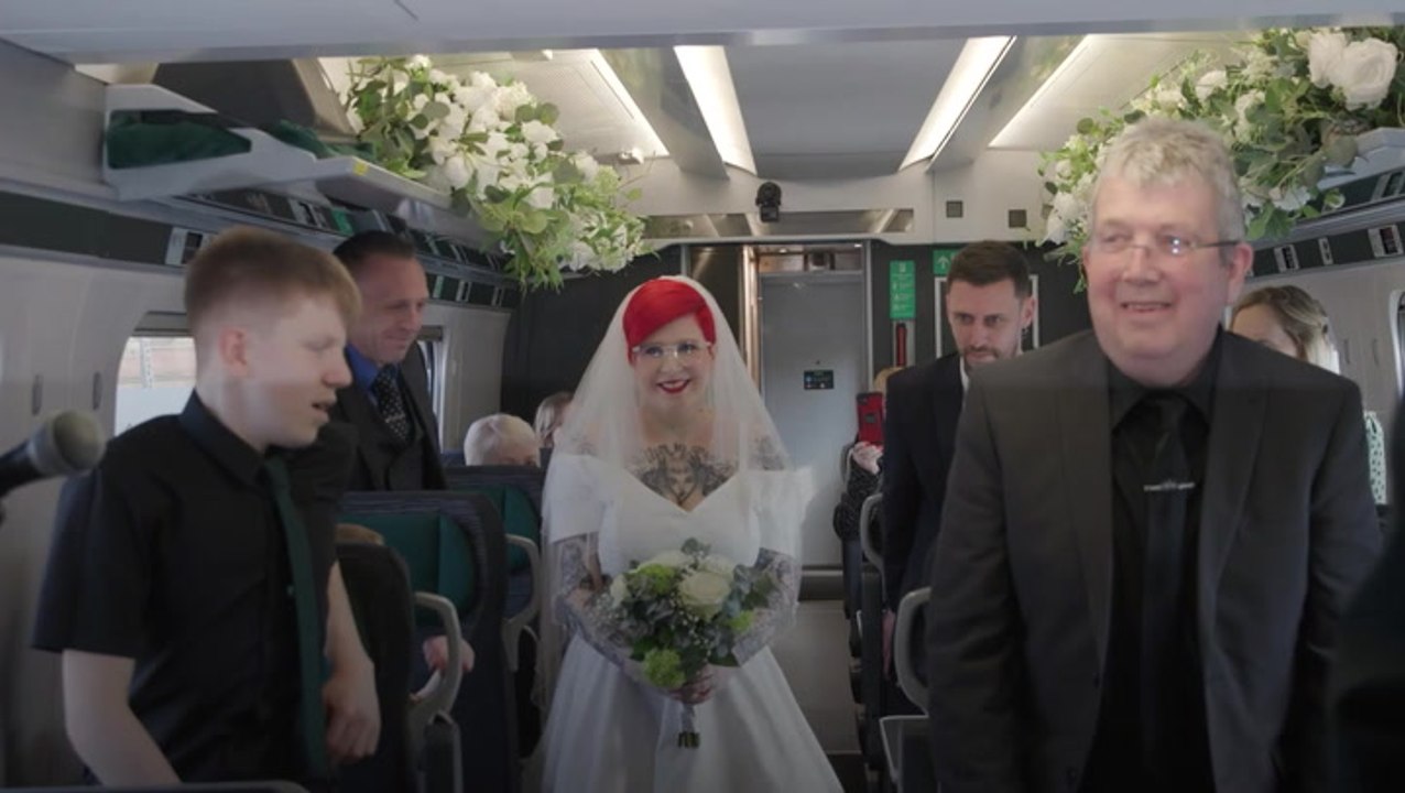 Watch: Moment couple who met on train hold wedding ceremony on moving locomotive