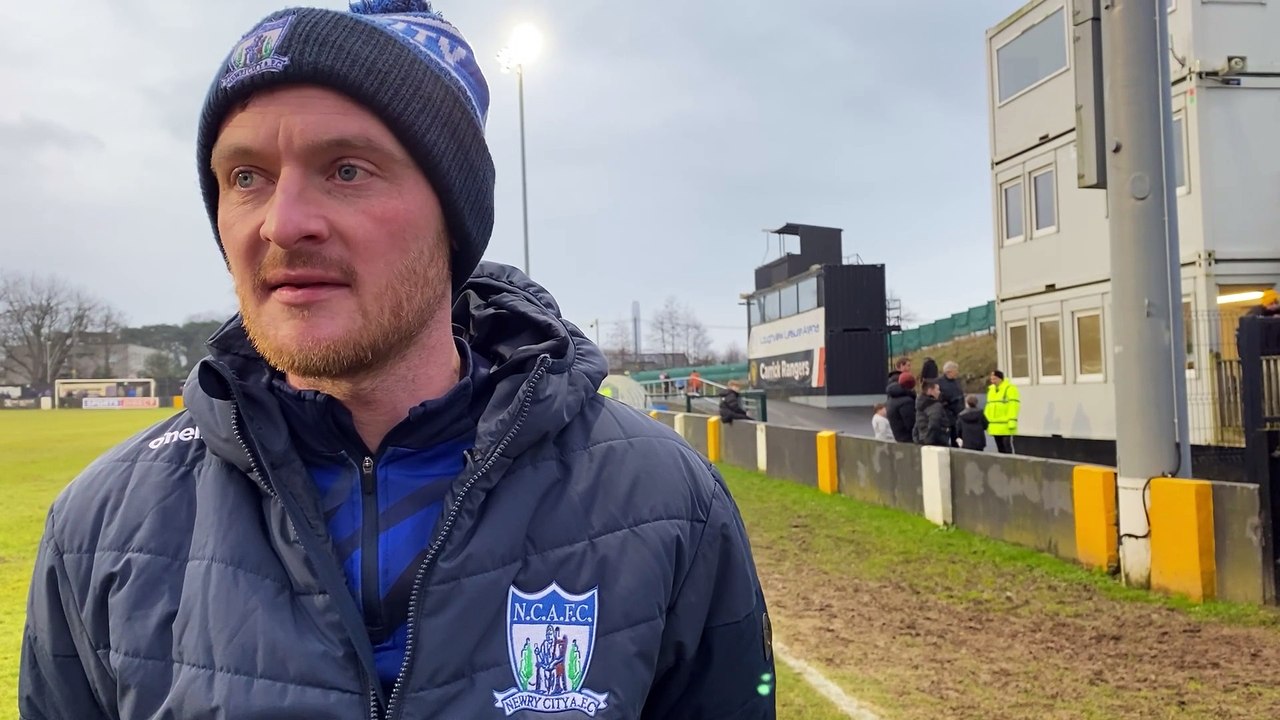 Dermot McVeigh post match reaction Carrick Rangers v Newry City