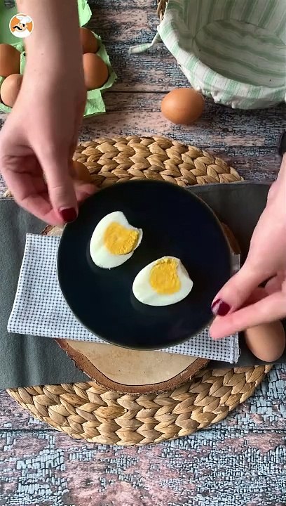 Hard-boiled eggs but cooked in airfryer