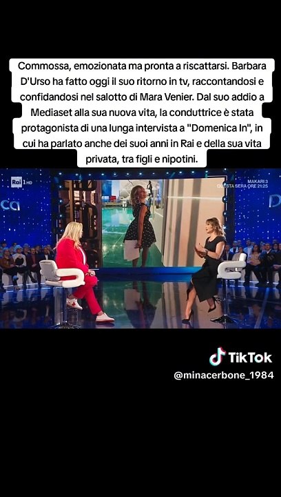 Barbara D'Urso a Domenica In