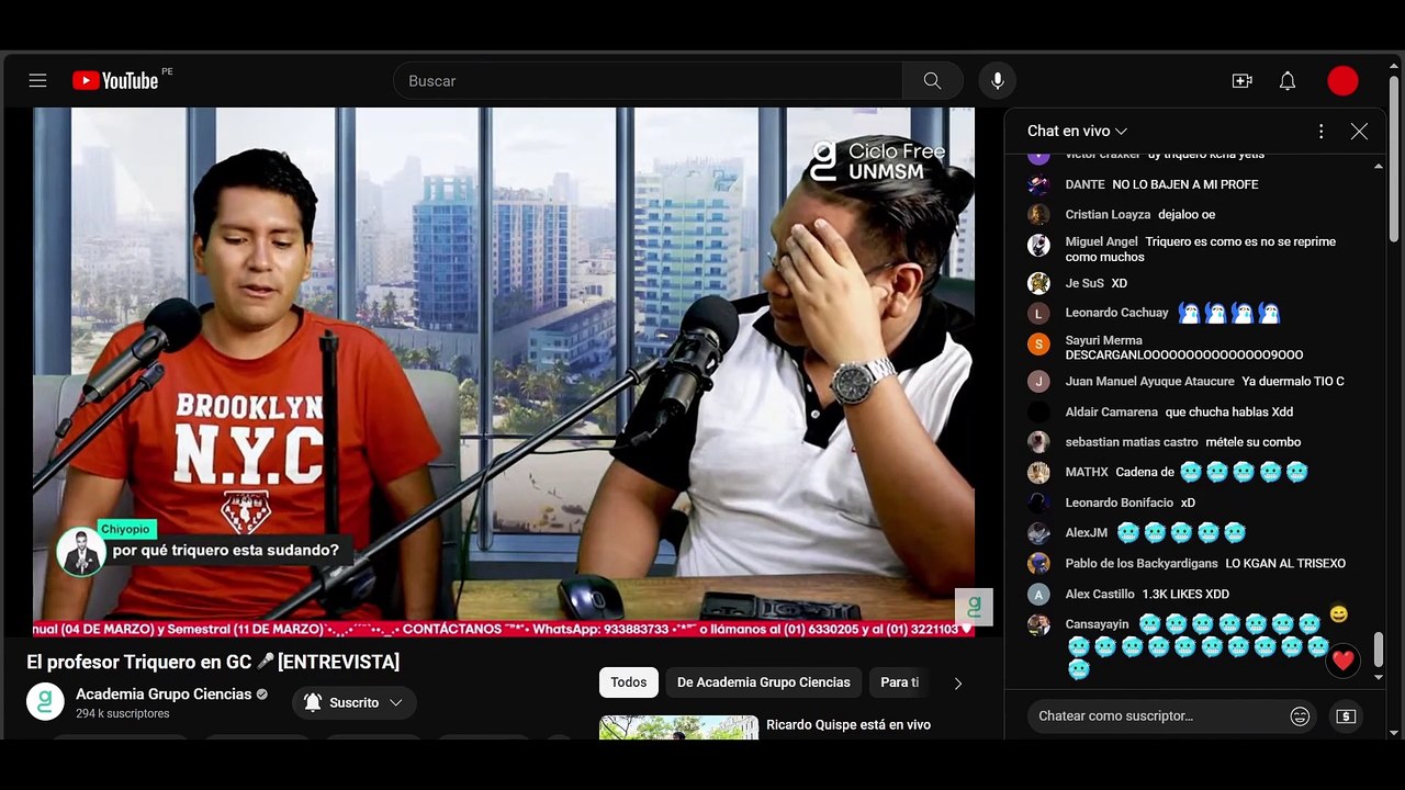 EL PROFESOR TRIQUERO EN GRUPO CIENCIAS ENTREVISTA (PARTE 1)