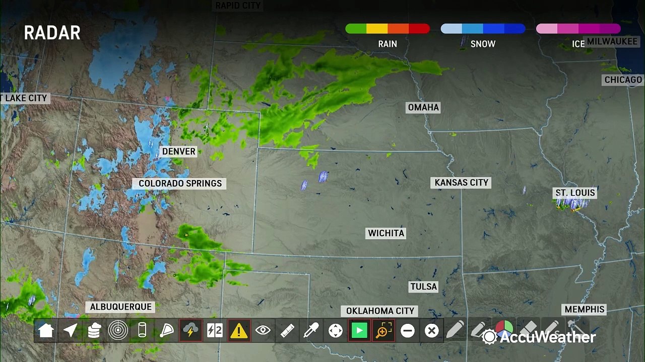 Thunderstorms developing in the Plains