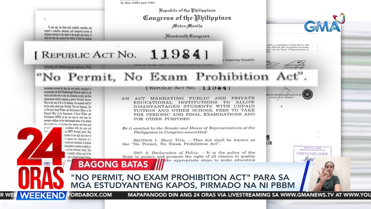 No Permit, No Exam Prohibition Act at New Philippine Passport Act | 24 Oras Weekend