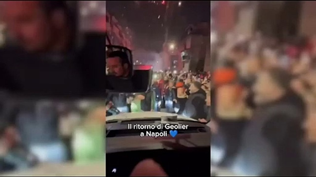 VIDEO Geolier, il ritorno a Napoli: cori e fuochi d'artificio