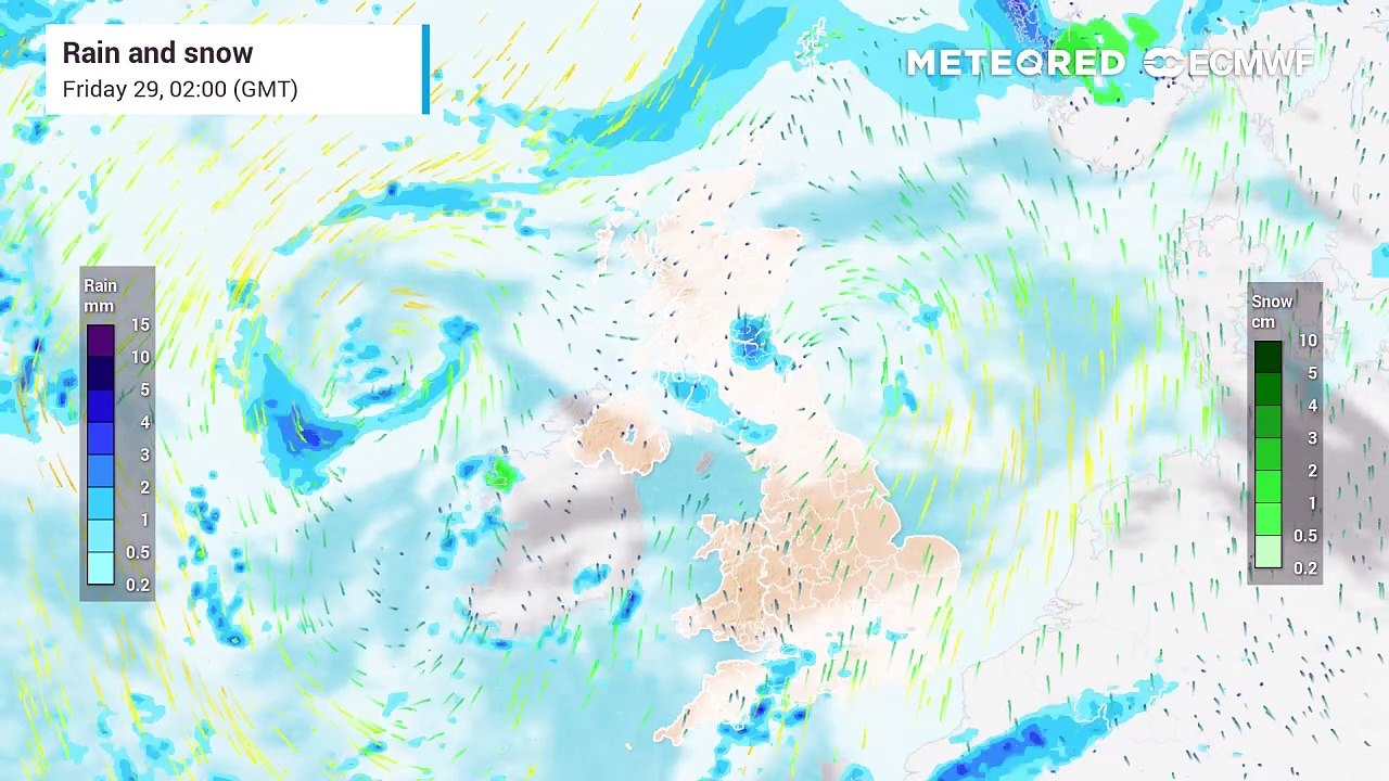 Rain forecast for the UK