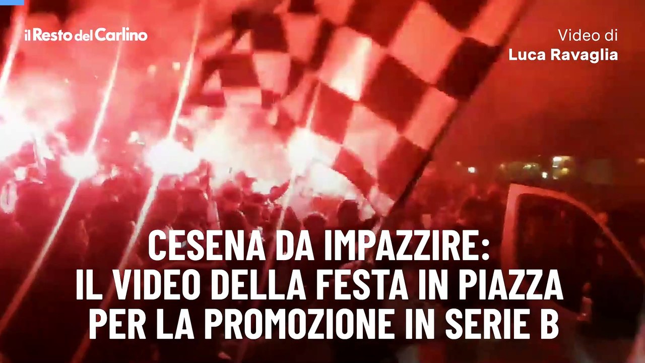 Cesena da impazzire: il video della festa in piazza per la promozione in serie B