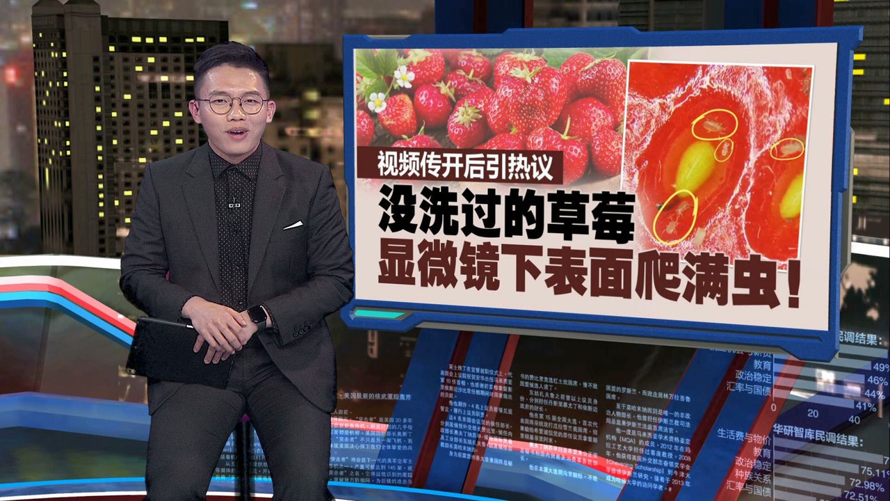 吃草莓都随便洗？   显微镜下表面爬满虫！
