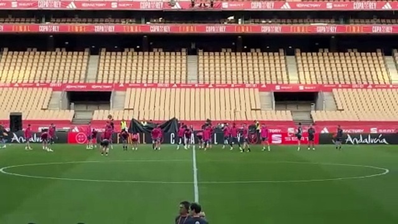 Entrenamiento del Athletic antes de la final de la Copa del Rey