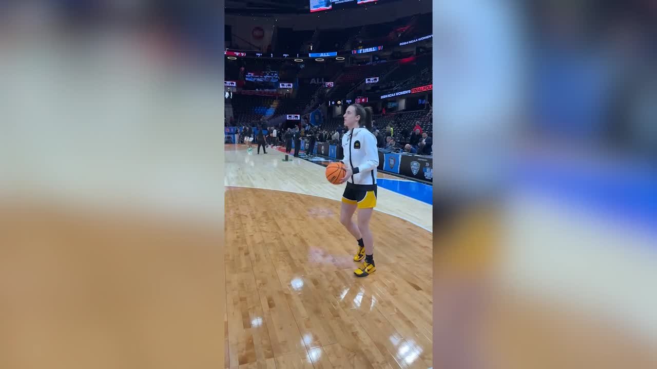 Watch: Caitlin Clark warms up ahead of teammates