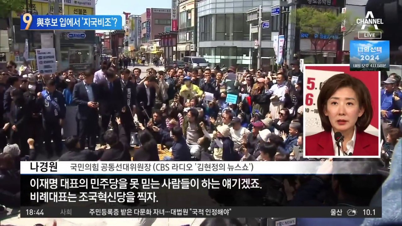 나경원, 조국혁신당 언급 “‘지국비조’가 유행어”