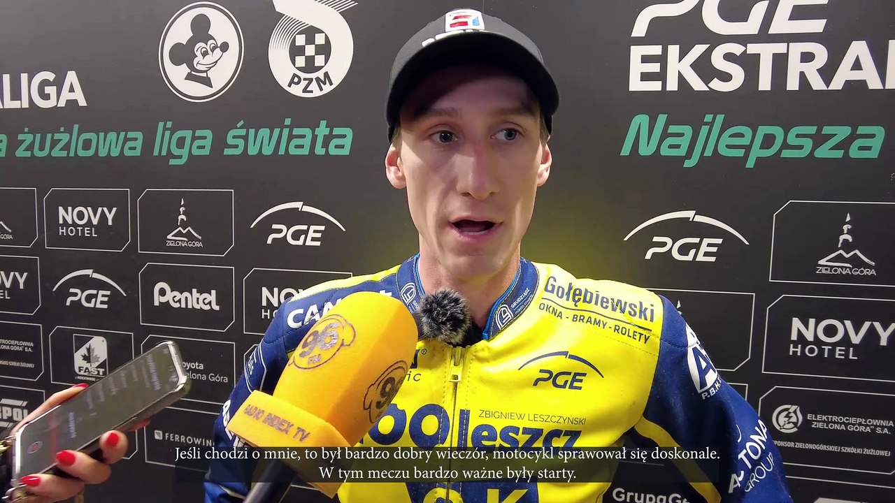 Robert Kościecha i Max Fricke po meczu Falubaz - GKM