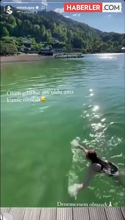 Mine Tugay Avusturya tatilinde eksi 15 derecede göle girdi