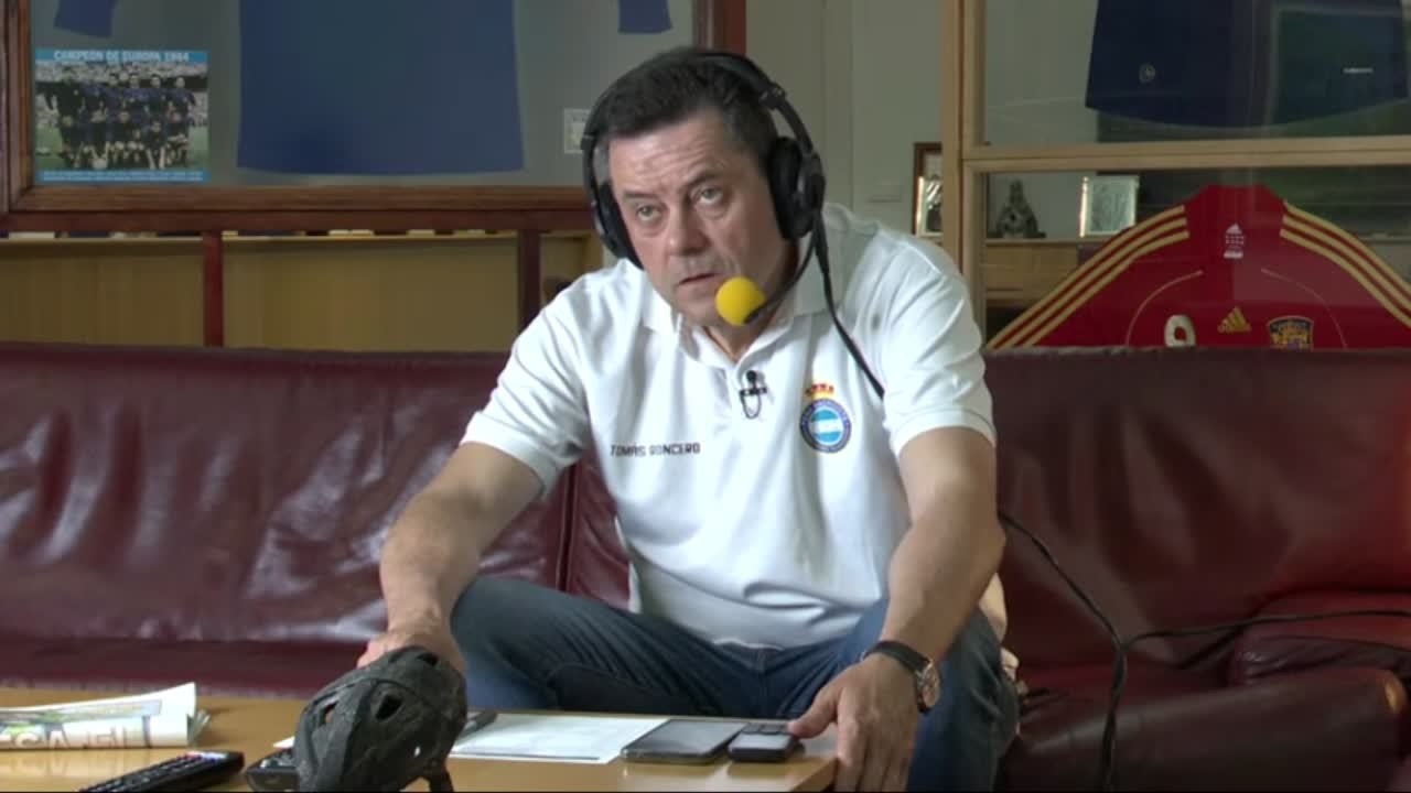 la reacción de Roncero al paradón de Courtois y al golazo de Brahim