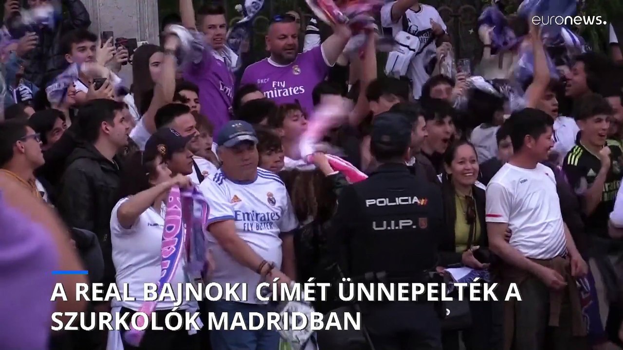 A Real bajnoki címét ünnepelték a szurkolók Madridban
