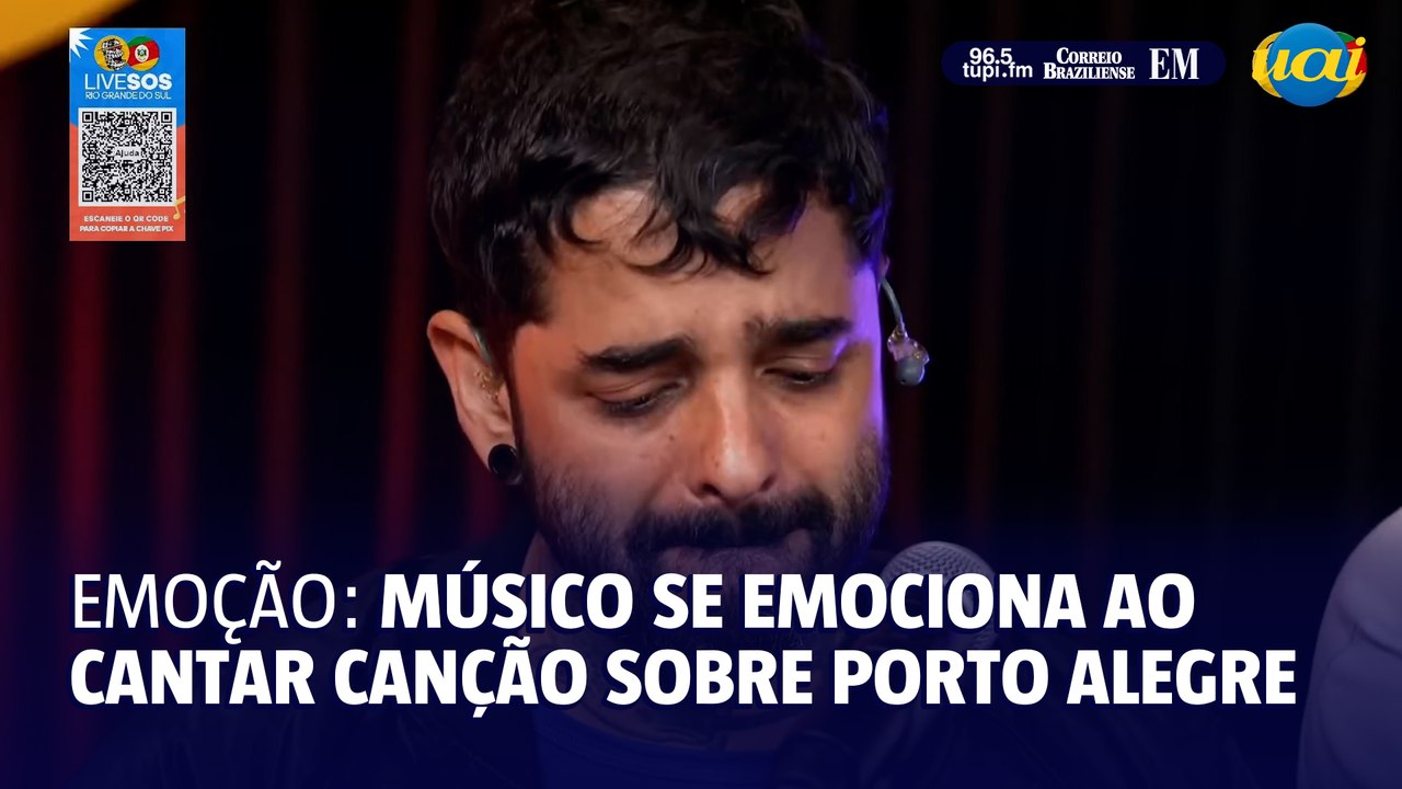 Vocalista da Fresno se emociona ao cantar música sobre Porto Alegre