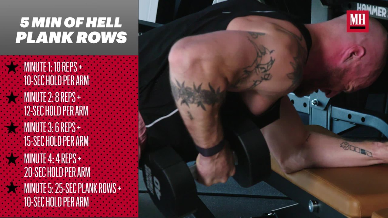 This 5-Minute Plank Row Workout Is Tougher Than It Looks | 5 Minutes of Hell | Men’s Health Muscle