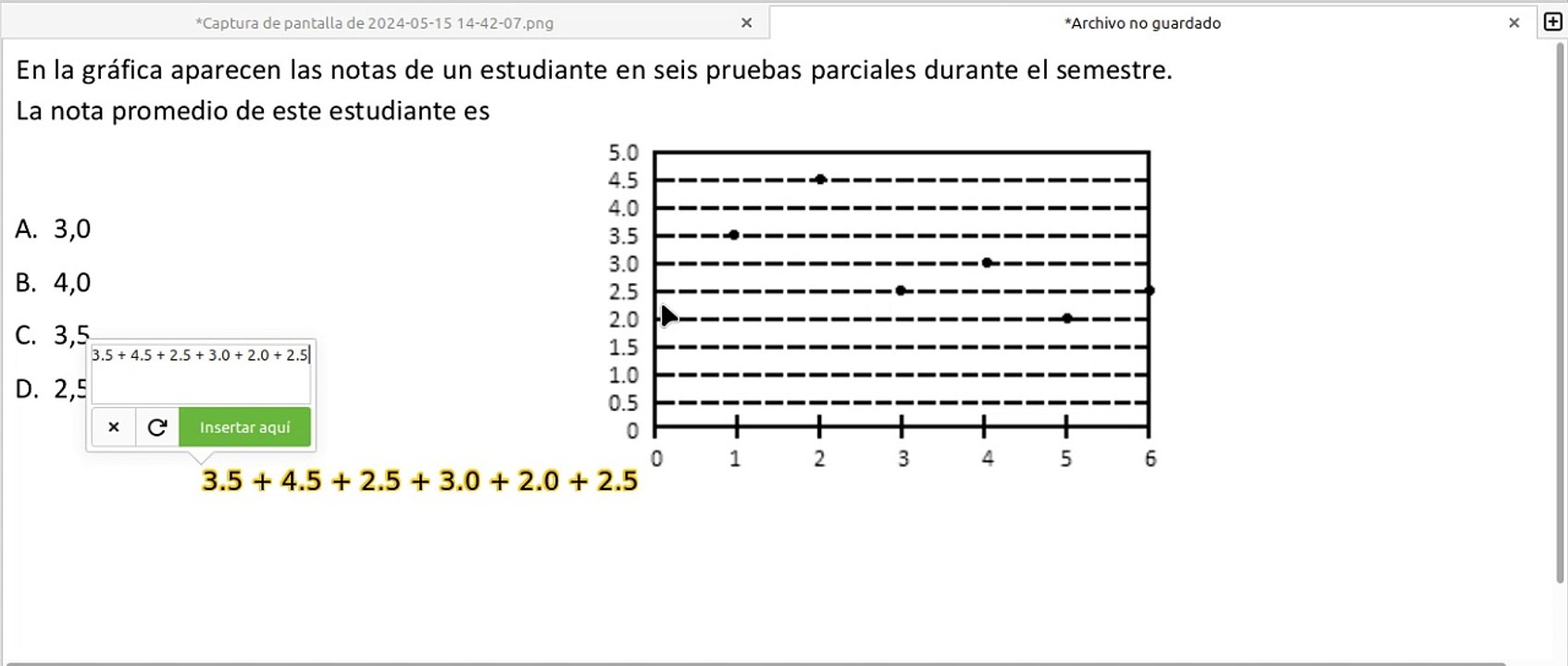 pregunta de matematicas examen de admision