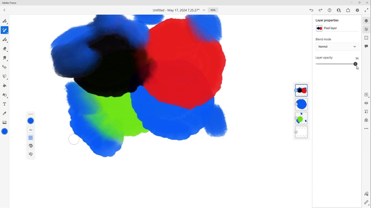 Adobe Fresco Course Section 11 Changing Layer Opacity