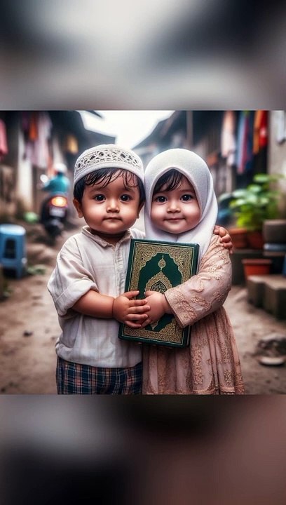 Adorable Child Cherishing the Quran 📖