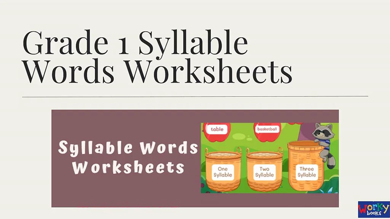 Grade 1 Syllable Words Worksheets