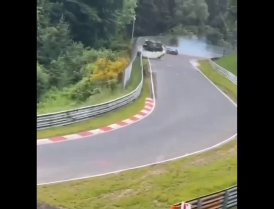 24H Nurburgring 2024 Race Van Der Linde Kreutzpointer Pirrone Massive Crash Flip Amateur Video