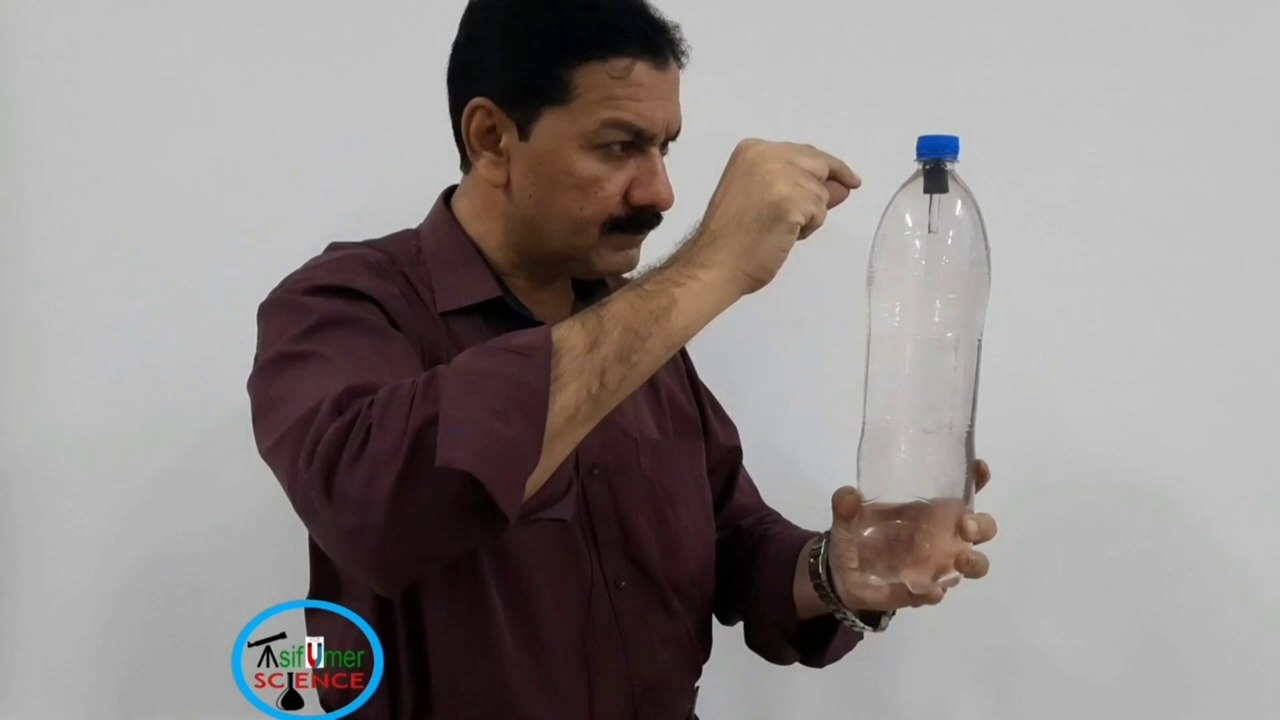 Submarine in a bottle - Cartesian Diver - Soda bottle diver Experiment - Funny diver.