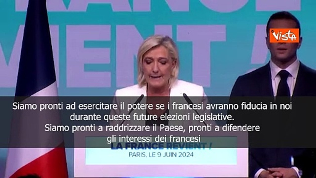 Le Pen: "Pronti ad andare al potere"